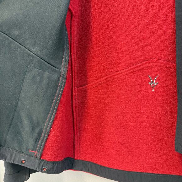 Ibex Jacket Men's M Red Black 100% New Wool Full Zip Made in the USA - Picture 7 of 12